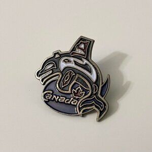 Vintage Crazy Canuck Native Orca Whale Canada Pin Made in Taiwan